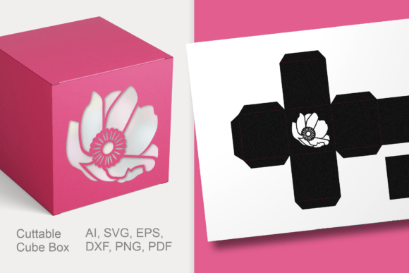 Anemone Flower Cube Gift Box Template: A Creative and Practical Packaging Solution