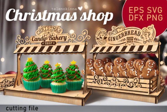 Christmas Shop SVG for Laser and Cut