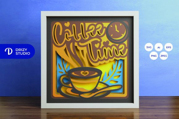 Coffee Time 3D Shadow Box Paper Cut: A Creative and Decorative Masterpiece