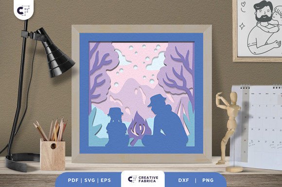 Dad with His Daughter Shadow Box SVG: A Unique Way to Capture Memories