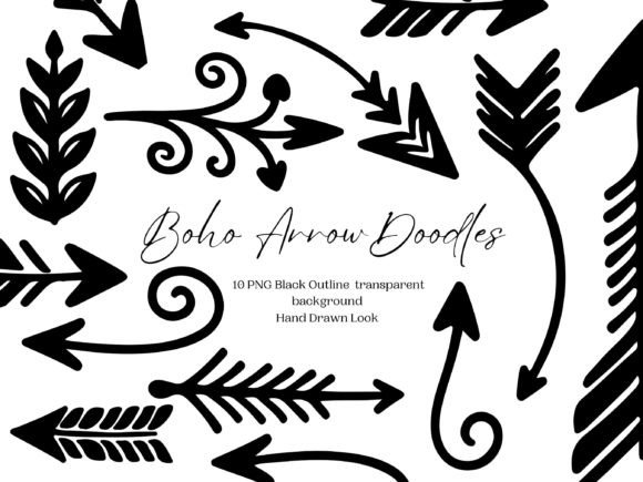 Decorative Arrows Boho-Themed Doodles