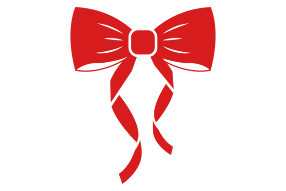 Decorative Bow Icon: Red Decorative Ribbon for Versatile Design Use