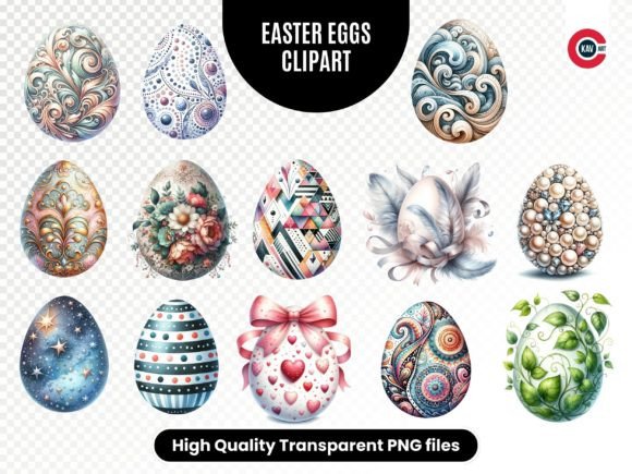 Decorative Easter Egg Clipart Bundle