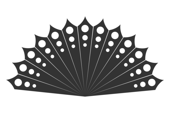Decorative Fan Icon: Asian Paper Accesso
