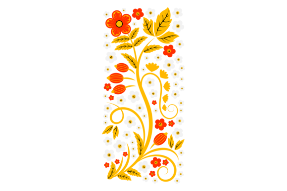 Decorative Floral Branch: Stylized Ornat