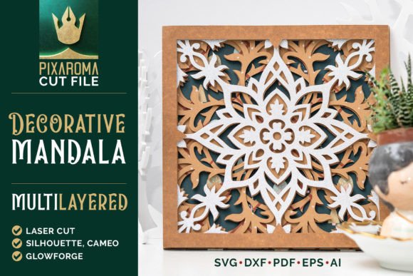 Decorative Mandala 3D Layered SVG Cut