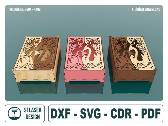 Decorative Swan Box with Lid Laser Cut: A Versatile Design for Creative Projects