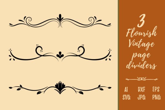 Decorative Vintage Floral Page Dividers: Elevate Your Designs with Timeless Elegance