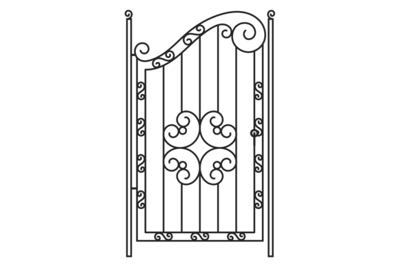 Fence Door in Ornate Decorative Iron for Elegance and Security