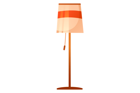 Floor Lamp Cartoon Icon. Room Decorative