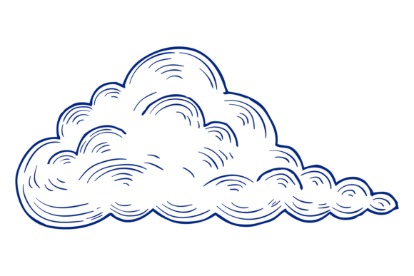 Fluffy Cloud Engraving. Decorative Ink S and Fluffy cloud engraving. Decorative ink sky element isolated on white background EPS, JPG, SVG, transparent PNG