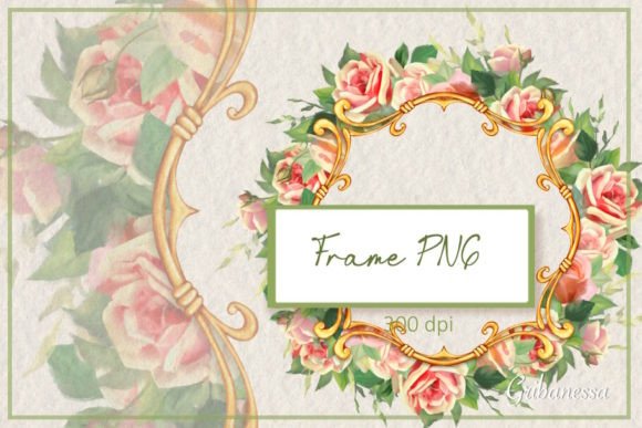 Golden Frame PNG Decorative Frame