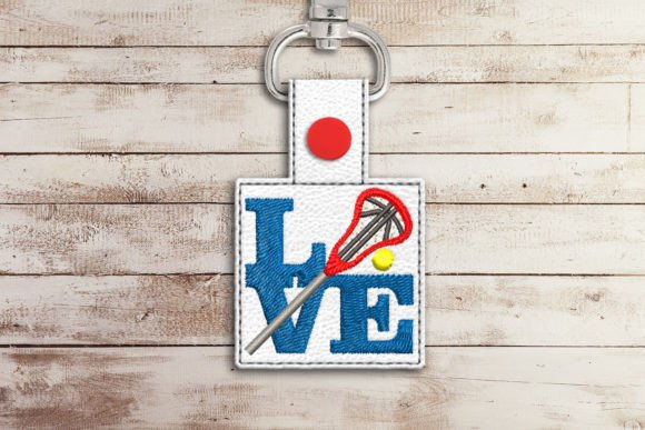 Love Lacrosse ITH Key Fob Applique: A Stylish and Functional Embroidery Design for Lacrosse Fans