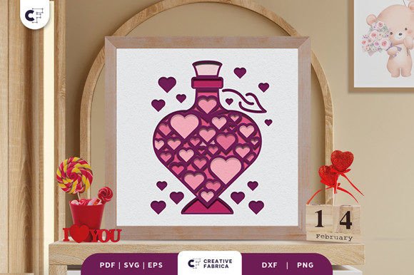 Love Potion 3D Paper Cut SVG: A Unique Way to Celebrate Love