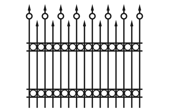 Metal Railing Barrier. Decorative Ornate