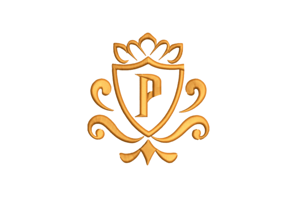 Monogram Letter P for Wedding Embroidery