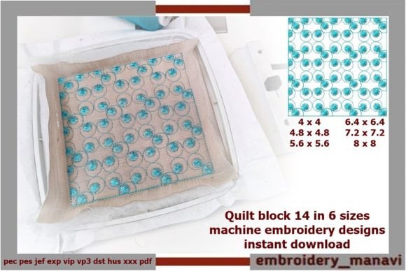 Quilt Block 14: A Versatile and Elegant Embroidery Design