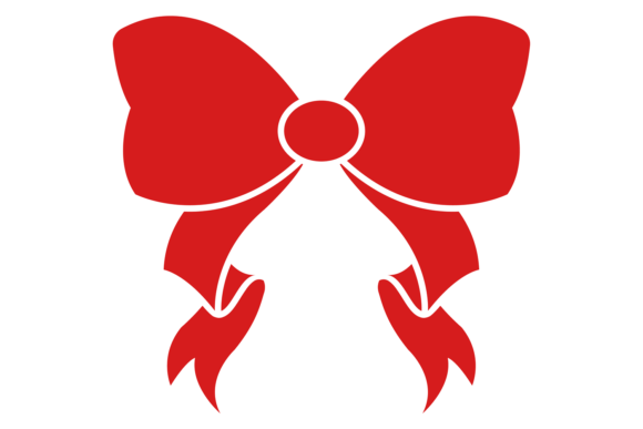 Red Ribbon Bow Icon. Gift Decorative Sym