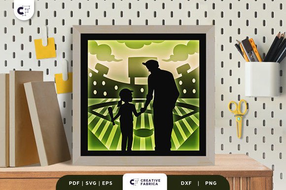 Sporty Dad and Daughter Shadow Box SVG: A Unique Father’s Day Gift