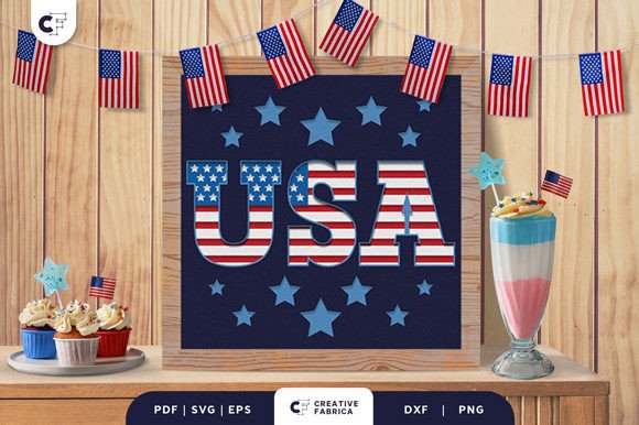 USA Map Text Sign Shadow Box Papercut: A Creative Way to Celebrate the Fourth of July