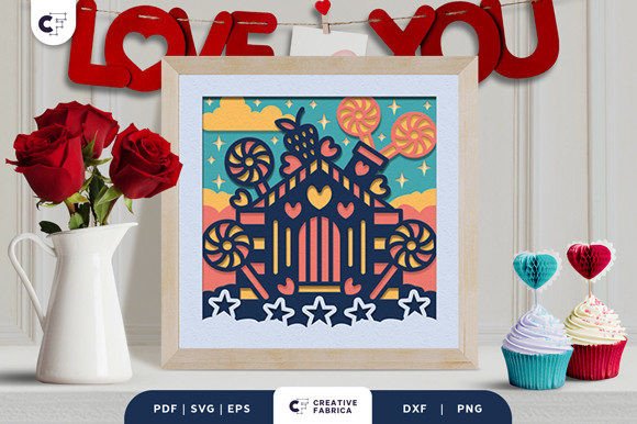Valentines Candy House 3D Paper Cut: A Sweet and Stylish Way to Express Love